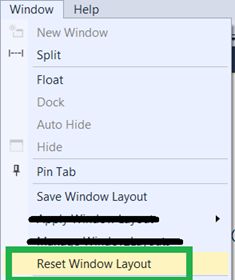 Reset Window Layout menus option